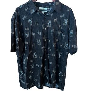 Island Shores Hawaiian short‎ sleeved button shirt w front pocket men's size XL